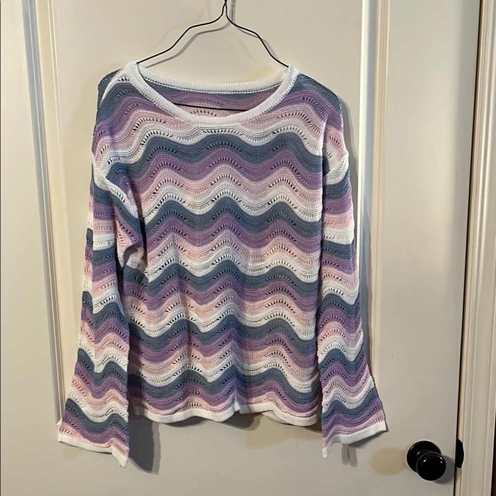 Multicolor Wave Pattern Sweater
